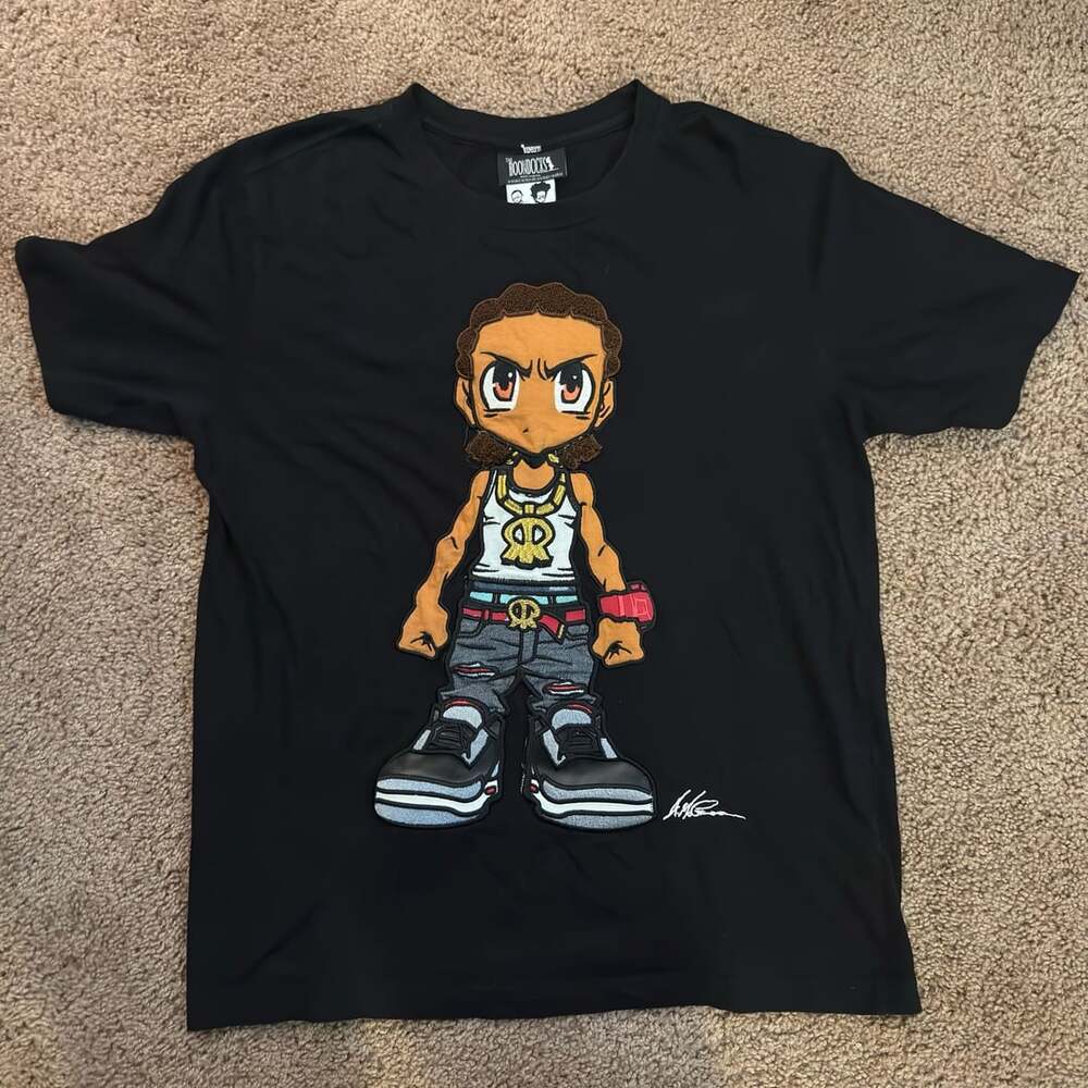 The Boondocks Riley Freeman Embroidered T-Shirt Black X-Large